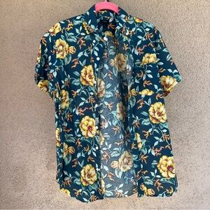 J.Crew Men’s Button Down Short Sleeve Floral Camp Shirt Small